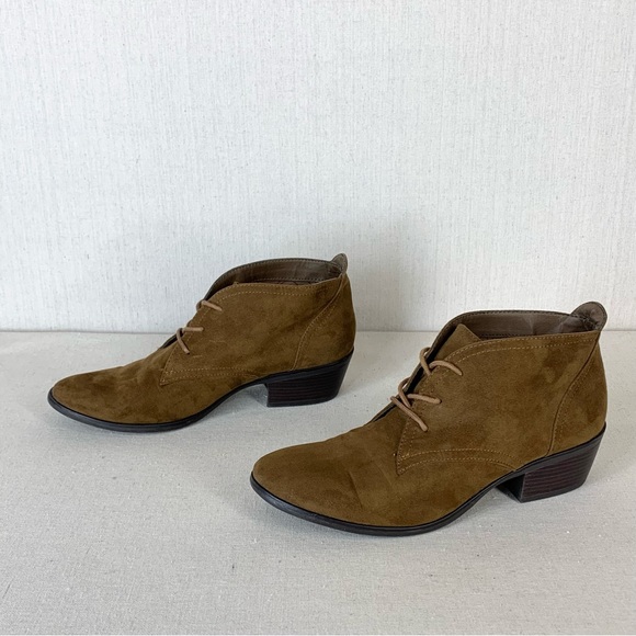 Xappeal Kai Faux Suede Neutral Rich Cognac Brown Lace-Up Ankle Booties - Size 9 - Picture 7 of 14